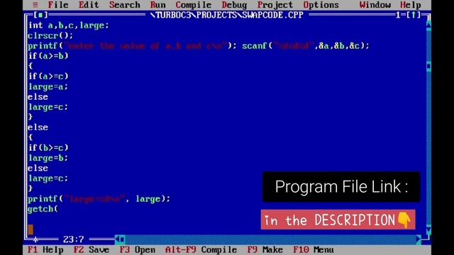 | TURBO C/C++ | C++ Program To Find The GREATEST of Three Numbers Using IF & ELSE смотреть онлайн