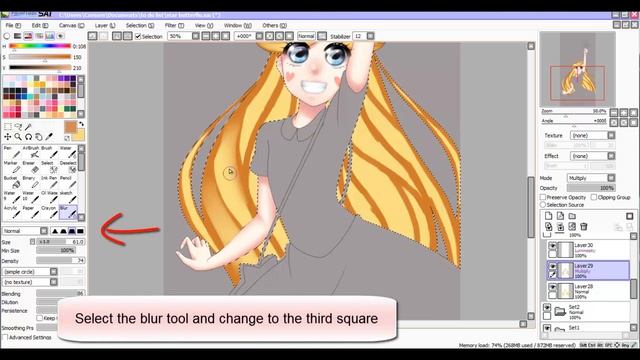 Hair Tutorial [Paint Tool Sai] смотреть онлайн