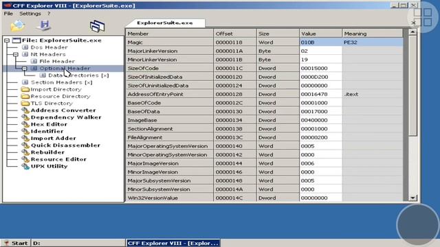 CFF Explorer Tools Suite & PE Editor Di Exagear Windows Emulator смотреть онлайн