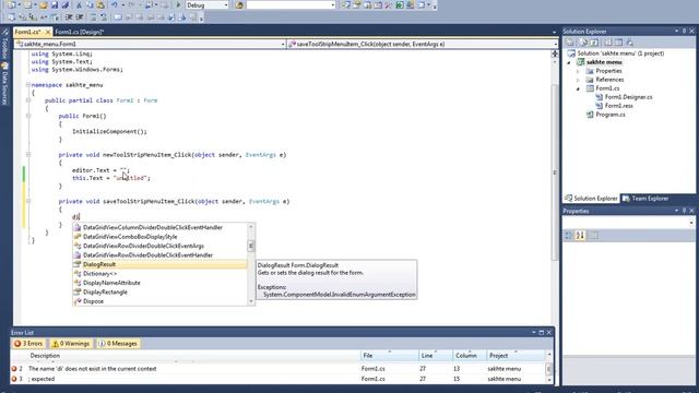 Create Menu In C# смотреть онлайн