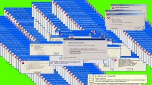 футаж ошибка - footage error на зелёном фоне