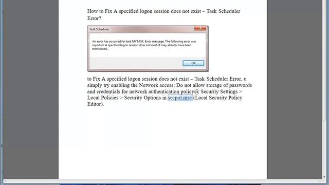 Fix A specified logon session does not exist error in Windows Task Scheduler смотреть онлайн