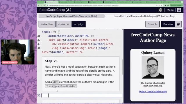 Let's Learn JavaScript by Building an Author's Page! Part 2 смотреть онлайн