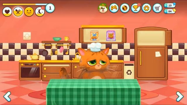 🎮 My virtual pet Bubuu sleeps with an open window, does not want to eat a bone, but eats bread. смотреть онлайн