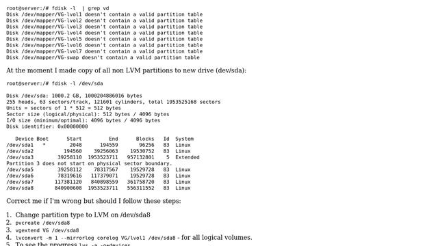 copy LVM partition to new disk смотреть онлайн