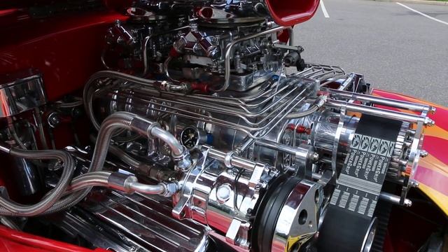Blown 1941 Willys Coupe For Sale Gorgeous Torch Red With Flames Generation SIX 502 Motor смотреть онлайн