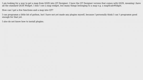 GIS: import Map from QGIS into QT Designer