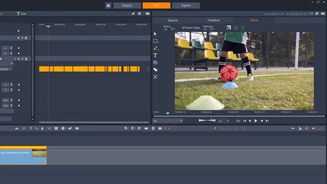Настройка чувствительности умного отслеживания в Pinnacle Studio 25 Ultimate