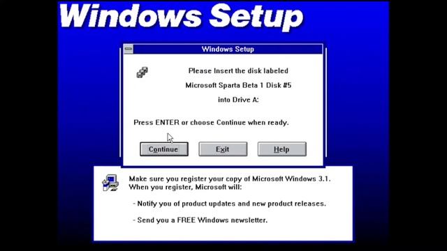 Installing Windows 3.1 for Workgroups Beta 1 смотреть онлайн