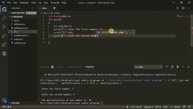 write a program of division in c language | division in c language| technology the killer смотреть онлайн