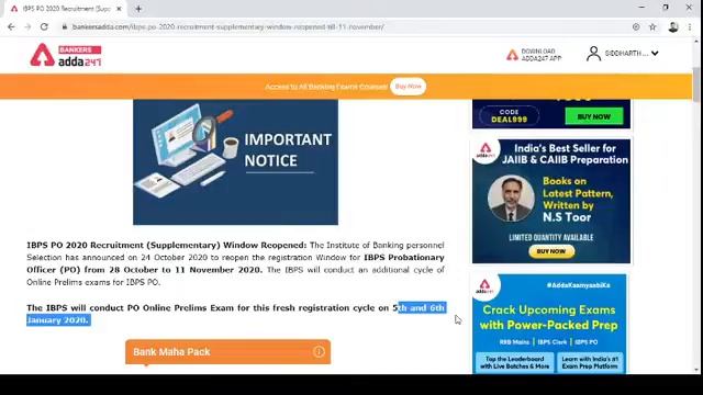 IBPS PO 2020 NOTIFICATION | IBPS PO Recruitment Supplementary Window Re-Opened смотреть онлайн