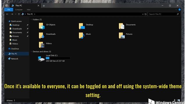 File Explorer is finally getting a dark theme in Windows 10 Redstone 5 смотреть онлайн