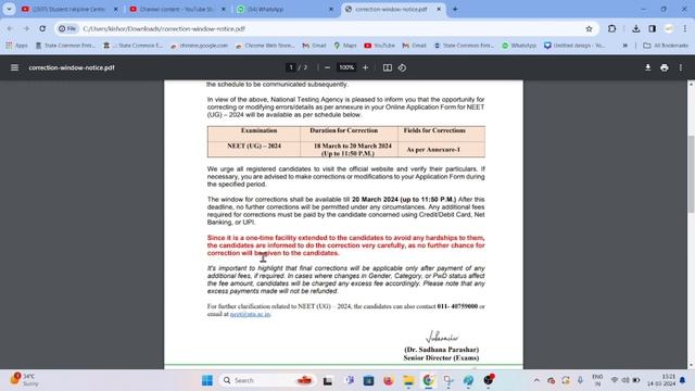 NEET correction window 2024|NEET 2024|Correction window for Neet 2024 application form। смотреть онлайн
