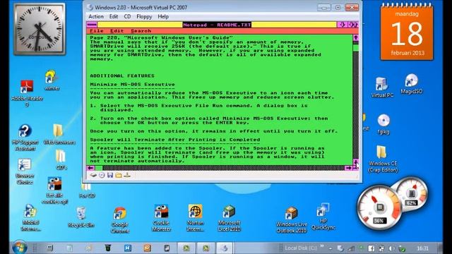 Windows 2.03 in Virtual PC 2007 смотреть онлайн