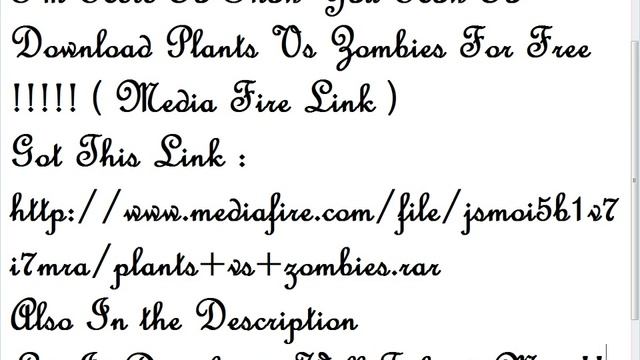 How To Download Plants Vs Zombies On Pc For Free 100% ( Media Fire Link ) смотреть онлайн
