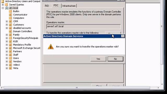 Change PDC master in Windows 2008 Active Directory Users and Computers Commands смотреть онлайн