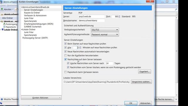 Thunderbird einrichten (Pop3) смотреть онлайн