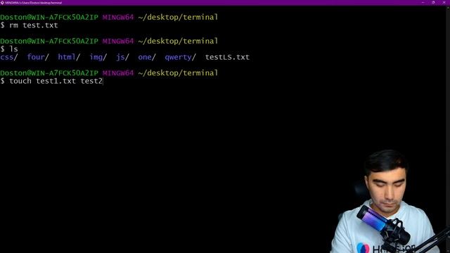 Terminal bilan ishlash | #3-Terminalda yangi txt file yaratish, filelarni o'chirish смотреть онлайн