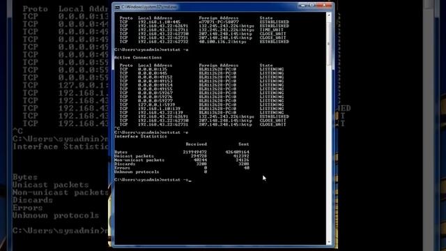 Windows command line networking: netstat смотреть онлайн