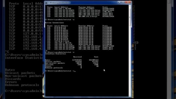Windows command line networking: netstat