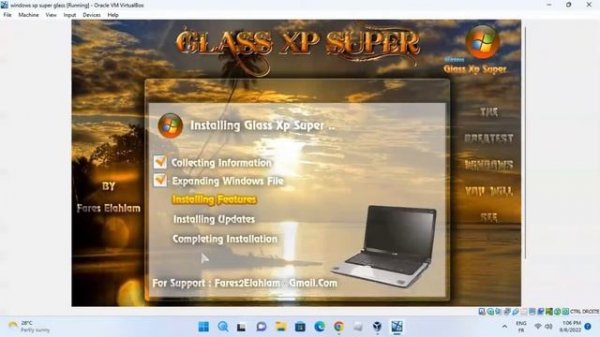 installing windows xp super glass