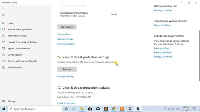 Tamper Protection prevent malicious apps from changing important Windows Defender Antivirus setting смотреть онлайн