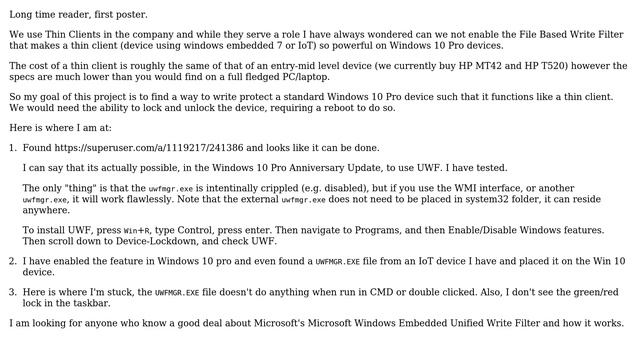 Turn Windows 10 Pro into Thin Client - Unified Write Filter смотреть онлайн