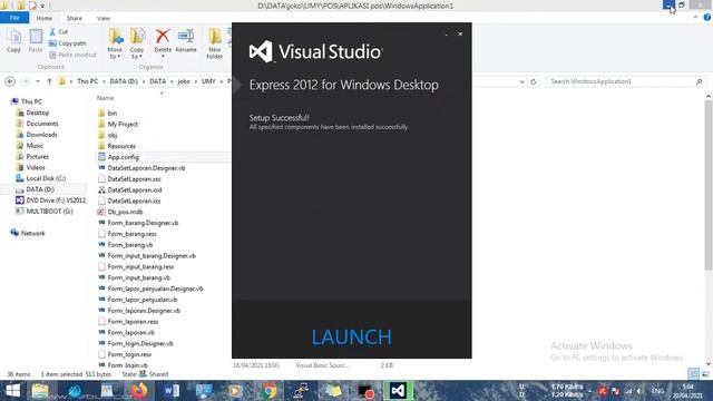 Cara menginstal Aplikasi Microoft Visual Studio express 2012 #01 смотреть онлайн