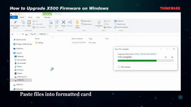Thinkware Dash Cam: Firmware Upgrade for X500 on Windows PC смотреть онлайн