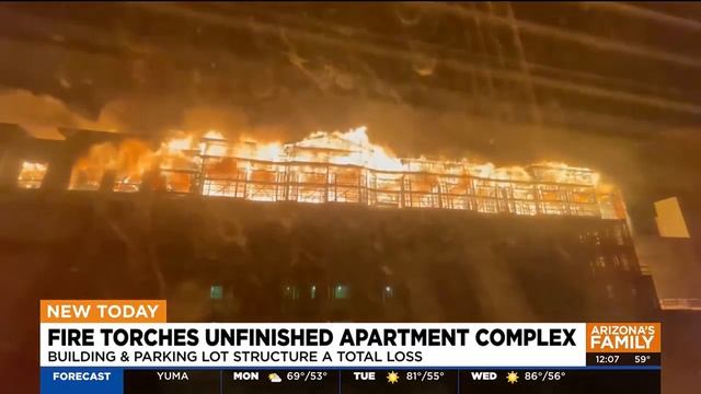 Fire torches unfinished apartment complex in Prescott Valley смотреть онлайн