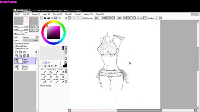 How to Turn Pencil Lines Black in Paint Tool Sai (2019) смотреть онлайн