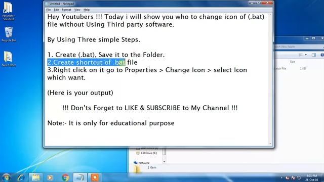 How to Change Icon on a bat file | Without Using Third party Software смотреть онлайн