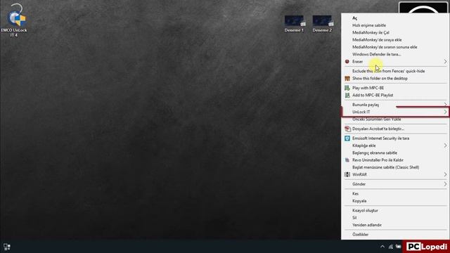 Bilgisayardan Silinmeyen Dosyaları Silme (Unlock IT Kullanımı) (Windows 10 ile Çalışır) смотреть онлайн