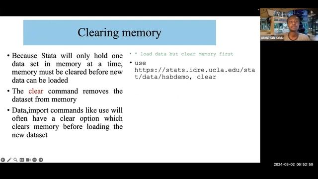 IMPORTING DATA AND USING THE STATA HELP FUNCTION смотреть онлайн