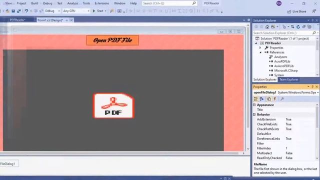 PDF Reader Application - C# Windows Forms смотреть онлайн