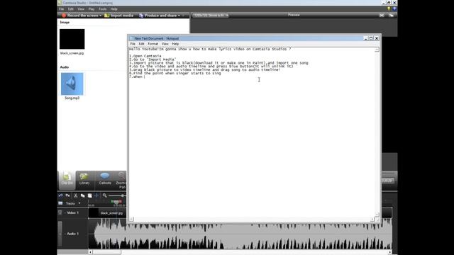How to make lyrics video on Camtasia Studio 7 in 10 steps смотреть онлайн
