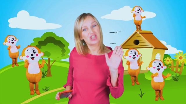 Five Little Monkeys Song на Русском - Песенка про пять обезьянок Детские песни Левий Лев смотреть онлайн