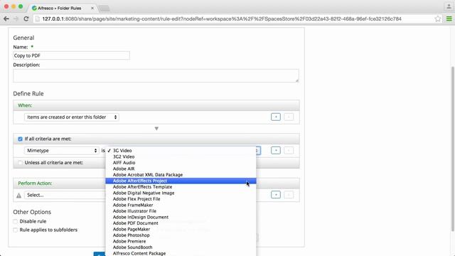 Alfresco 5.1 - Setting up rules in Alfresco смотреть онлайн