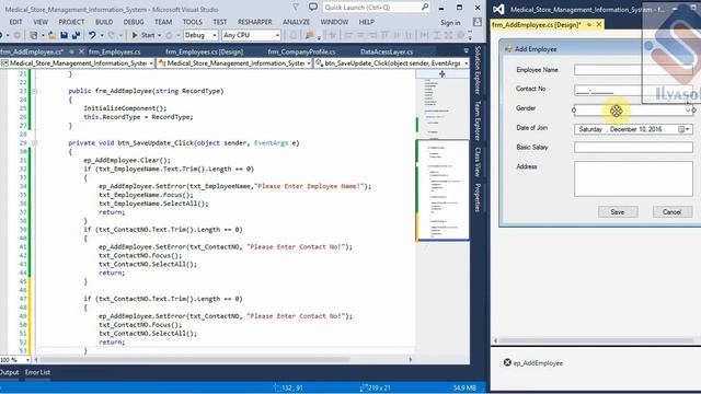 Medical Store Management System Part-25 Employee Form in C#(C-Sharp) смотреть онлайн