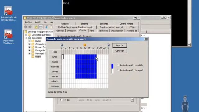 Windows Server 2008. Modo comando. Asignar fecha y hora de entrada en el dominio. смотреть онлайн