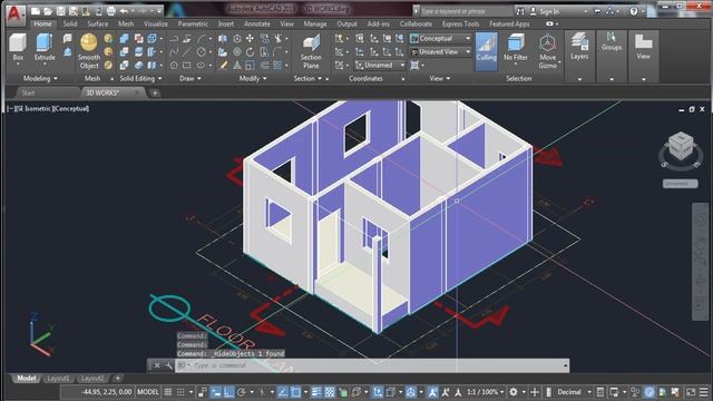 Drawing Exercise 13: How to Create DOORS, WINDOWS and WINDOW/DOOR OPENINGS (3D AutoCAD) смотреть онлайн