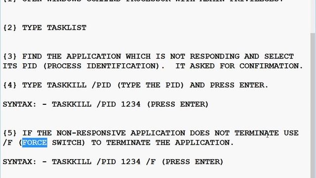 How to Terminate running task by using Tasklist, Taskkill commands. смотреть онлайн