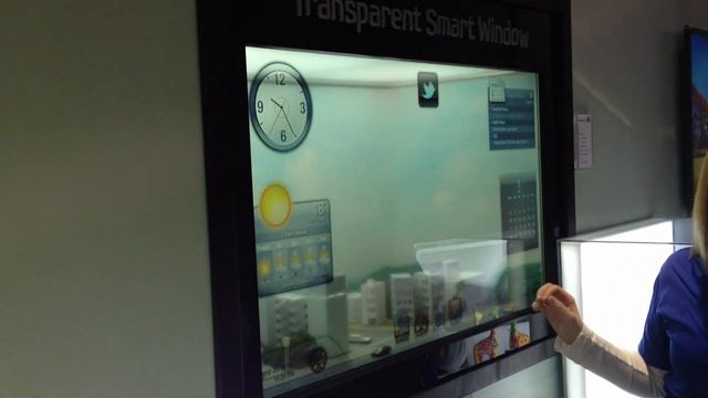 CES 2012 First look Transparent Samsung LCD smart window demo Las Vegas TV смотреть онлайн