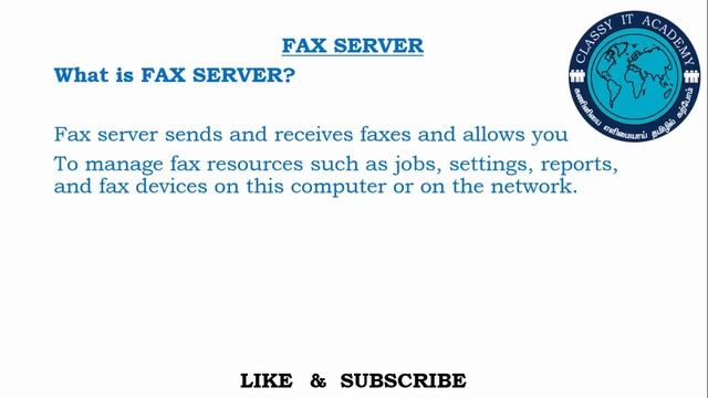 தமிழில் MCSA MCSE WINDOWS FAX SERVER SERVICE CLASSY IT ACADEMY смотреть онлайн