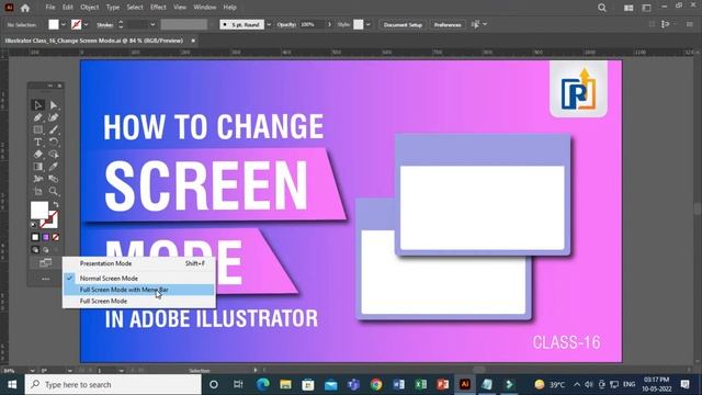 How To Change Screen Mode In Adobe Illustrator | Illustrator Screen Modes Tutorial смотреть онлайн