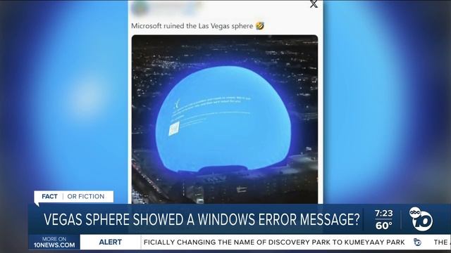 Fact or Fiction: Las Vegas Sphere displays Windows error message? смотреть онлайн