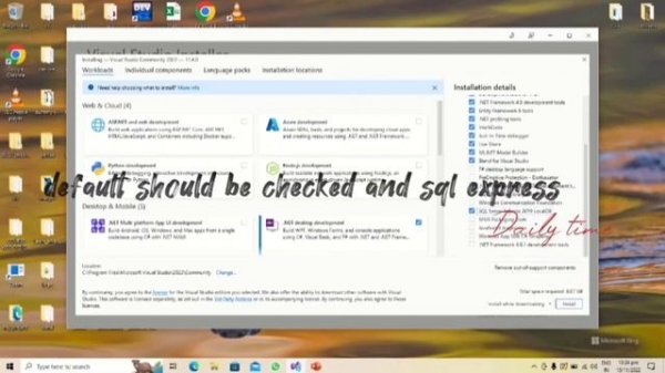 HOW TO DOWNLOAD AND INSTALL VISUAL STUDIO COMMUNITY 2022 WITH C#.NET, WPF AND SQL etc.