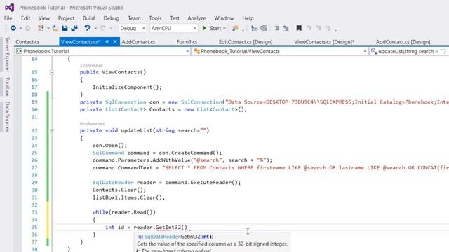 A Phonebook In C# - P4 - Viewing Contacts смотреть онлайн
