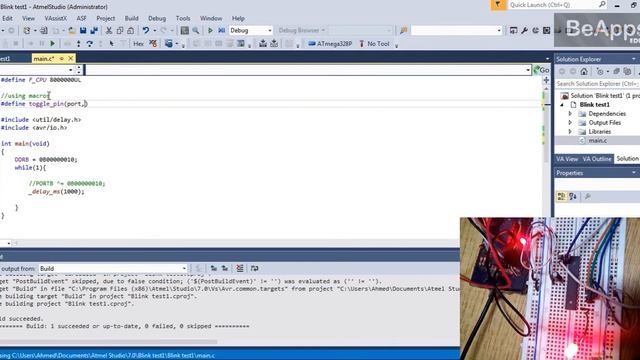 Atmel Studio led Blink simple Tutorial 1 - Plus using macros смотреть онлайн