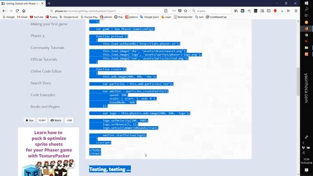 Phaser 00 Çalışma Ortamının hazırlanması смотреть онлайн